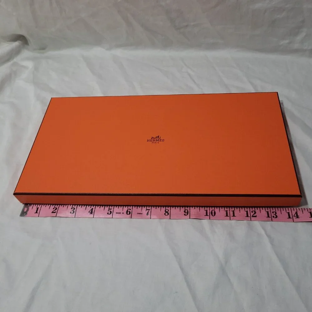 Hermes Gift Box Empty Logo Decorative Storage Organizer 14.25 x 7 x 1 in